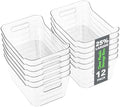 Tiawudi 12 Pack Plastic Storage Bins, Multi-Use Organizer Bins, Pantry Organizer, Clear Storage Containers for Home, Kitchen, Office, Cabinet, Shelf and Fridge Organization by Tiawudi