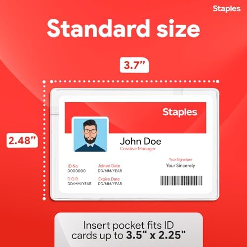Staples Magnetic Badge Holders, Credit Card Size, Clear, 25-Pack - Image 3