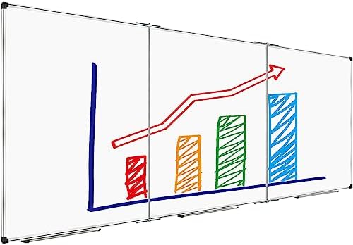 XBoard Extra Large Magnetic Whiteboard 118 x 48 Inch, 10' x 4' Oversized Foldable Dry Erase White Board for Wall with Marker Tray | Aluminum Frame by XBoard
