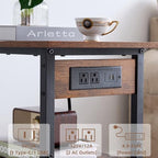Lerliuo 3-Tier Printer Stand with Charging Station, Rolling Printer Table - Image 5