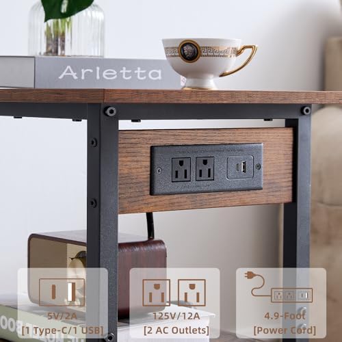 Lerliuo 3-Tier Printer Stand with Charging Station, Rolling Printer Table - Image 5