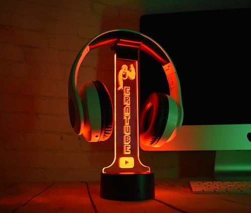 Personalized Headphone Stand, Custom Gamertag Light Sign Headset Holder, Custom Headset Stand, Gamer LED sign, Gift for Gamers and Streamers - Image 2