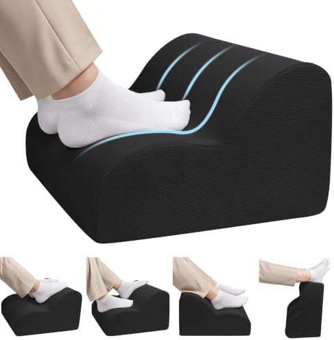 26D Foot Rest for Under Desk at Work, Ergonomic Memory Foam, Black by Babepets