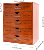 5-Drawer Wooden Storage Box,Stackable Desktop Organizer,Rustic Drawer for Home Office,Brown - Image 2