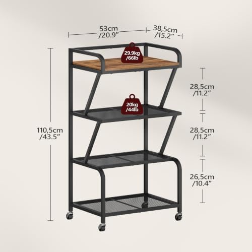 MAHANCRIS Mobile Printer Stand, Large Printer Table, 4-Tier Printer Cart - Image 3