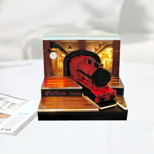 3d Calendar 2027,Hand Tear DIY Art 3d Calendar,Perfect Combination Of Artistic And Practical Design With Lights,Suitable For Note Taking,Decorative Ornaments,Holiday Gifts (Magic Train - Red) by Unknown