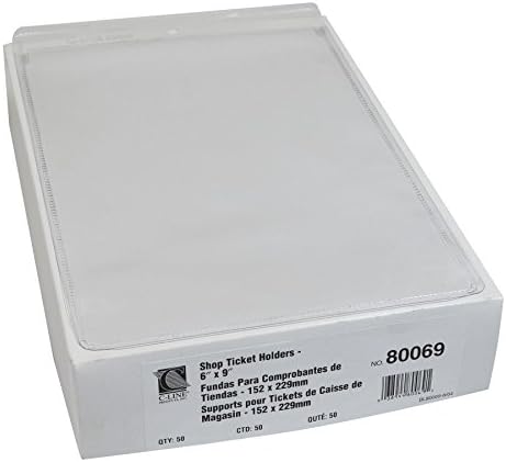 C-Line Vinyl Shop Ticket Holders, Both Sides Clear, 6 x 9 Inches, 50 per Box (80069) - Image 2
