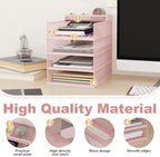 Natwind 4-Tier Stackable Metal Mesh Letter Paper Tray Organizer,Pink - Image 5