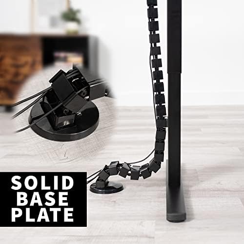 VIVO Standing Desk Vertebrae Magnetic Cable Management Kit, Adjustable Quad Entry Flexible Spine Wire Organizer Cord Snake for Home Office, Black, DESK-AC01M - Image 6