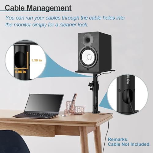 Vondynote Studio Monitor Stands Desk Clamp Speaker Stands with Cable Hole - Image 4
