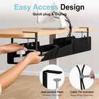 No-Drill Under Standing Desk Cable Management,47.2" L,Black - Image 3