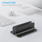 OMOTON Vertical Laptop Stand Holder, Adjustable Dock for MacBook, Black - Image 3