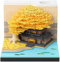3D Memo Pad 260 Sheets Tree House Notepad with Light Kawaii Sticky Note Pad 3D Paper Carving Art Craftwork Desk Decoration Pen Holder DIY High-Grade Creative Gift,Yellow by RSLIPIN