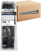 Kable Kontrol Low-Profile Cable Ties 20 Inch 1500 Pcs, 120 Lbs Test - Black by KABLEKONTROL%C2%AE