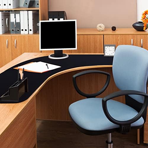 L Shaped Desk Mat Large Corner Mouse Pad Waterproof Curved Desk Mat, Black - Image 6