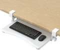 suptek Small Keyboard Tray Under Desk Pull Out with C Clamp Mount, Computer Keyboard & Mouse Tray, 20 (24.2 Including Clamps) x 11.8 inch Slide-Out Platform Computer Drawer for Typing, White, DSF1SW by suptek