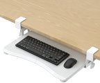 suptek Small Keyboard Tray Under Desk Pull Out with C Clamp Mount, Computer Keyboard & Mouse Tray, 20 (24.2 Including Clamps) x 11.8 inch Slide-Out Platform Computer Drawer for Typing, White, DSF1SW by suptek