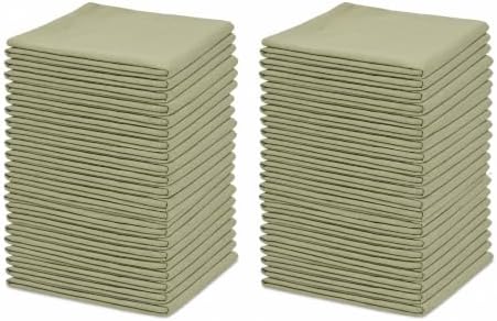 Organic Cotton Bulk Sage Green Flour Sack Kitchen Towels - 50 Pack, 100% Cotton, Lint-Free, Quick-Drying and Lightweight Kitchen Towels for Baking, Cleaning and Dish Drying (Sage Green) by OrganicCottonMart