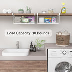Under Shelf Storage Basket, Hanging Wire Basket with 1.13 Inches Thick Clips for Kitchen, Pantry or Laundry Room, Under Cabinet or Desk Storage Organizer, White, 13.75" L-Solid Bottom, 2 Pack - Image 6