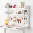 Clamp on Desk Shelf with Pegboard, Desktop Organization Bookshelf by OXBZKMY