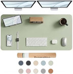 Large Desk Pad Non-Slip Desk Mat Protector for Keyboard Mouse Waterproof Vegan Leather Surface Faux Leather Laptop Mat Smooth Mouse Pad Premium Gift Tube Matcha Green 47" x 23" by Promattoo