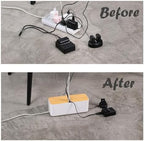 Changsuo Cable Management Box Set Cable Organizer Boxes for Extension Cord Power Stripe Surge Protector Wire Management Organizer Cover Hider for Desk Home Office Kitchen (Small & Large White) - Image 4