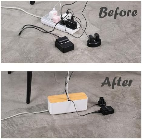 Changsuo Cable Management Box Set Cable Organizer Boxes for Extension Cord Power Stripe Surge Protector Wire Management Organizer Cover Hider for Desk Home Office Kitchen (Small & Large White) - Image 4