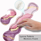 Keyboard Wrist Rest and Mouse Pad with Wrist Support Set Ergonomic Coaster,Memory Foam,Easy Typing Pain Relief,Large XL Desk Mat 31.5"x 11.8",Marble Pretty Pink - Image 5