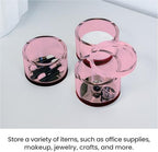 OfficeGoods 3-Tier Stackable Acrylic Holder, Pink with Silver Metal Base - Image 3