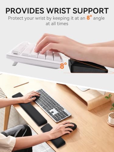 Cooling Gel Wrist Rest Set, Full-Size Keyboard & Mouse Wrist Support Pad - Image 3
