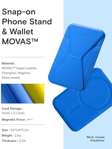 MOFT Magnetic Wallet Stand Compatible with iPhone 17/16/15/14/13/12 Series, Angle Adjustment & Magsafe Compatible MOVAS Phone Stand,Sapphire - Image 6