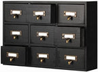 Apothecary Drawers Apothecary Cabinet with Drawers, Black by PACKGILO