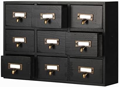 Apothecary Drawers Apothecary Cabinet with Drawers, Black by PACKGILO
