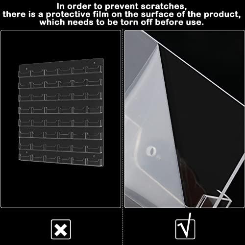 Hillban Acrylic Business Card Holder Wall Mount Office, 48 Pockets - Image 2