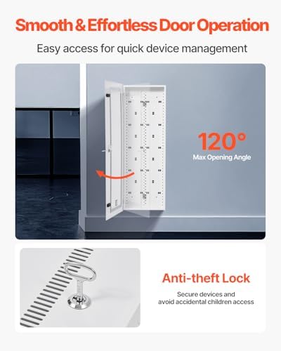 VEVOR Media Enclosure, 42-Inch, Structured Media Center with Vented Hinged Door, Cable Management Box, Structured Wiring Multi-Media Cabinet, Recessed Electrical Media Box, for Network Distribution - Image 6