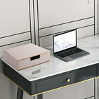 Stackable Drawer Organizer PU Leather Classic Handmade,Organize Home Office Desk Accessories and Sort Letter-Size Paper/a4 Document,Desk Caddy with Drawers Storage Box,13.1x10x3.7inches,Beige - Image 6