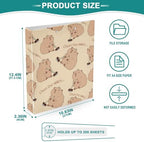 JIPONI 3 Ring Binder Capybara Funny 1 Inch Round Binders for Men Women Students, Cute File Organizer for Office Home School - Image 4