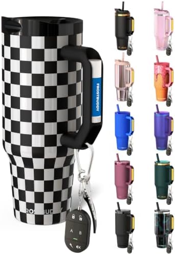 Frost Buddy Thicc Buddy 40oz Tumbler (Black & White Checkered1) by FrostBuddy