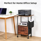 Purple Llama Printer Stand with Storage, 22" L×15" W×30" H, Rustic Brown - Image 6