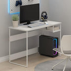 Furinno Moretti 45-Inch Wide Metal Frame Desk, Solid White - Image 2