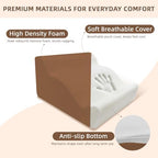 Foot Rest Ergonomic Pillow for Under Desk at Work & Handle Brown - Image 3