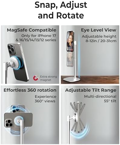 COOPER MagStand Magnetic Phone Stand for Desk, MagSafe Tripod, iPhone 17 - Image 3