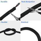 Split Wire Loom, 20ft Automotive Cable Protector Sleeve, Flexible Braided Cable Sleeves High Temperature Cable Management (Black, 1") - Image 5