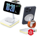Spracht Flex Charge 4, 4-in-1 Wireless Charging Stand | 25W Fast Charger, Magnetic Connection -Works for Smartphone, Watch, Ear Buds, Qi-Enabled Devices | Nightlight, Magnetic Charging Stand (White) by Spracht