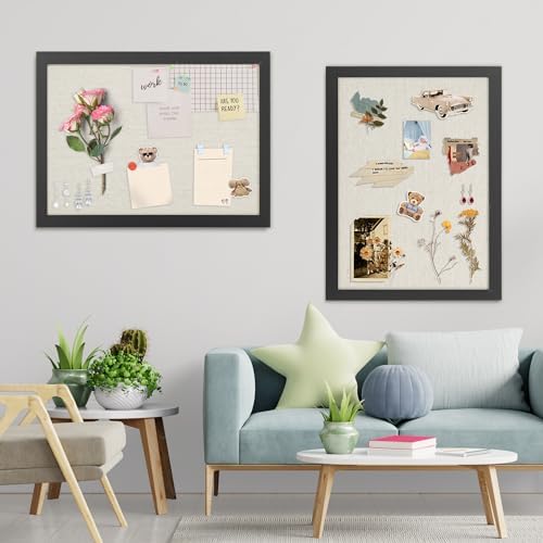 AKTOP 2-Pack Cork Bulletin Board with Linen 18" X 24", Vintage Black - Image 3