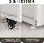 Natwind 3 -Tier Rolling Printer Cabinet with File Storage,23.6"x15.8",White - Image 5