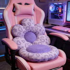 Flower Chair Cushion with Backrest Comfortable Office Chair Pad Student Dormitory Seat Cushion for Sedentary Group Home Decor (Purple, OneSize) - Image 5