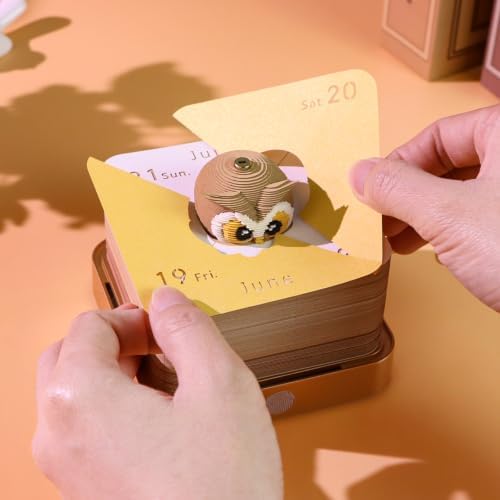 3D Memo Pad Time Piece Calendar 2027, 3D Tear-Off Art Desk Calendar 2027, Creative 3D Memo Pad Paper Art Tree House DIY Paper Carving Decoration (Magic Eagle) - Image 5