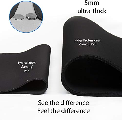Gaming Mouse Pad (5mm) Massive 46 inch | 46x17.3x0.20 Extra Thick | Black | Stitched Edge, Large Washable Desk Mat - Image 3