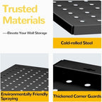 Peg Board, 4-pcs 16" x 12" Metal Pegboard Panels with 70 Hooks, Tool Organizer for Garage, Craft Room, Black - Image 5